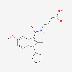 molecular formula C21H26N2O4 B11824301 methyl 4-[(1-cyclopentyl-5-methoxy-2-methyl-1H-indol-3-yl)formamido]but-2-enoate 