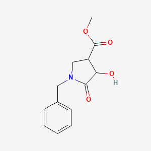 molecular formula C13H15NO4 B11824315 Methyl 1-benzyl-4-hydroxy-5-oxopyrrolidine-3-carboxylate 