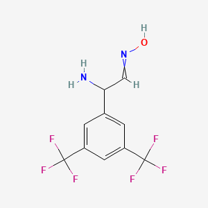 molecular formula C10H8F6N2O B11824346 N-[2-amino-2-[3,5-bis(trifluoromethyl)phenyl]ethylidene]hydroxylamine 