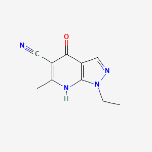 molecular formula C10H10N4O B11824395 1-Ethyl-4-hydroxy-6-methyl-1H-pyrazolo[3,4-b]pyridine-5-carbonitrile 