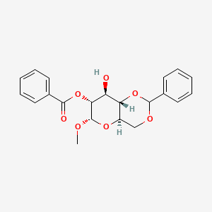 molecular formula C21H22O7 B11824546 Methyl 2-O-benzoyl-4,6-O-benzylidene-a-D-glucopyranoside 