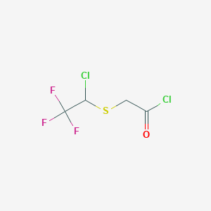molecular formula C4H3Cl2F3OS B11824568 [(1-Chloro-2,2,2-trifluoroethyl)thio]acetyl chloride 