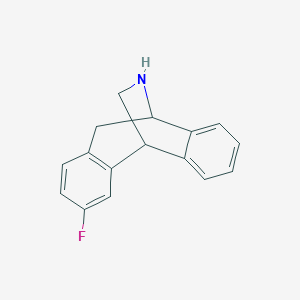 molecular formula C16H14FN B118246 4-Fluoro-17-azatetracyclo[7.6.2.02,7.010,15]heptadeca-2(7),3,5,10,12,14-hexaene CAS No. 146364-05-8