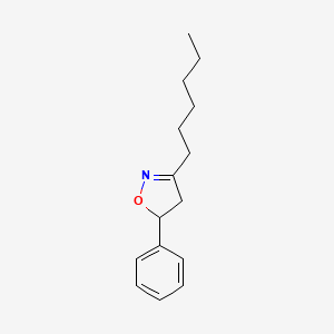 molecular formula C15H21NO B11824653 3-Hexyl-5-phenyl-2-isoxazoline 