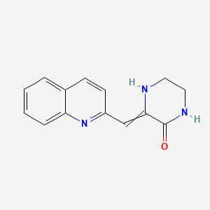 molecular formula C14H13N3O B11824730 3-(quinolin-2-ylmethylidene)piperazin-2-one 