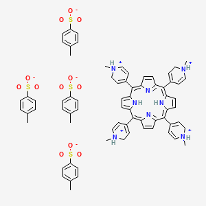 molecular formula C72H74N8O12S4 B11824752 4,4',4'',4'''-(Porphyrin-5,10,15,20-tetrayl)tetrakis(1-methyl-1,2-dihydropyridin-1-ium) 4-methylbenzenesulfonate 