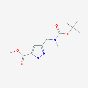 molecular formula C13H21N3O4 B11824888 methyl 3-(((tert-butoxycarbonyl)(methyl)amino)methyl)-1-methyl-1H-pyrazole-5-carboxylate CAS No. 1454849-96-7