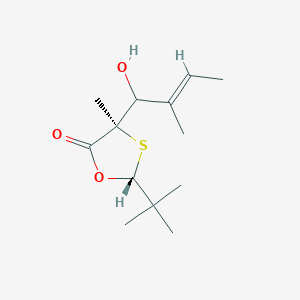 molecular formula C13H22O3S B11824912 (2R,4R)-2-(1,1-Dimethylethyl)-4-[(2E)-1-hydroxy-2-methyl-2-buten-1-yl]-4-methyl-1,3-oxathiolan-5-one 