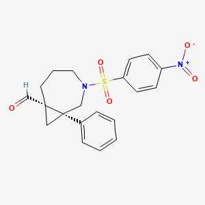 molecular formula C20H20N2O5S B11824981 (1R,7S)-3-(4-nitrobenzenesulfonyl)-1-phenyl-3-azabicyclo[5.1.0]octane-7-carbaldehyde 