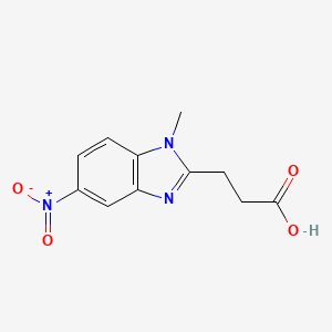 molecular formula C11H11N3O4 B11825031 1-Methyl-5-nitro-1H-benzimidazole-2-propanoic Acid 
