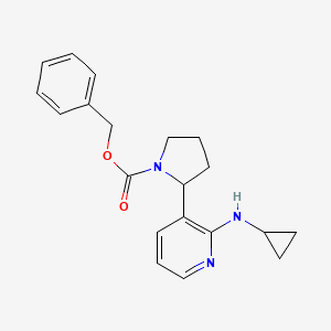 molecular formula C20H23N3O2 B11825234 Benzyl 2-(2-(cyclopropylamino)pyridin-3-yl)pyrrolidine-1-carboxylate 
