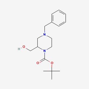 molecular formula C17H26N2O3 B11825288 Tert-butyl 4-benzyl-2-(hydroxymethyl)piperazine-1-carboxylate 