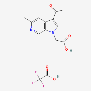 molecular formula C14H13F3N2O5 B11825311 2-(3-acetyl-5-methylpyrrolo[2,3-c]pyridin-1-yl)acetic acid;2,2,2-trifluoroacetic acid 