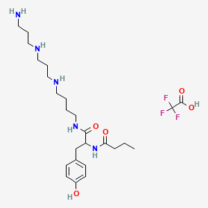 molecular formula C25H42F3N5O5 B11825363 N-[1-[4-[3-(3-aminopropylamino)propylamino]butylamino]-3-(4-hydroxyphenyl)-1-oxopropan-2-yl]butanamide;2,2,2-trifluoroacetic acid 