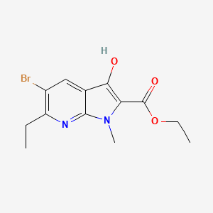 molecular formula C13H15BrN2O3 B11825378 Ethyl 5-bromo-6-ethyl-3-hydroxy-1-methyl-1H-pyrrolo[2,3-b]pyridine-2-carboxylate 