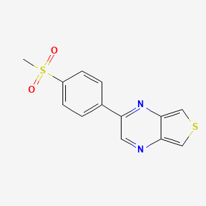 molecular formula C13H10N2O2S2 B11825452 2-(4-(Methylsulfonyl)phenyl)thieno[3,4-b]pyrazine 