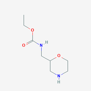 molecular formula C8H16N2O3 B118255 2-(((Ethoxycarbonyl)amino)methyl)morpholine CAS No. 146944-30-1