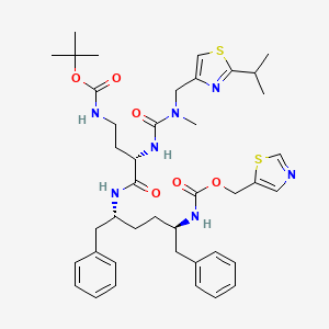 molecular formula C41H55N7O6S2 B11825622 tert-butyl ((S)-4-(((2R,5R)-1,6-diphenyl-5-(((thiazol-5-ylmethoxy)carbonyl)amino)hexan-2-yl)amino)-3-(3-((2-isopropylthiazol-4-yl)methyl)-3-methylureido)-4-oxobutyl)carbamate 