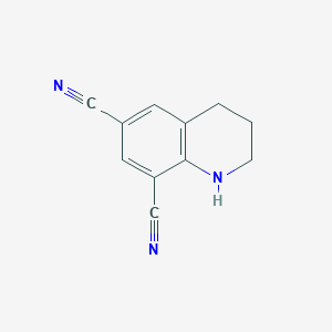 molecular formula C11H9N3 B11825737 1,2,3,4-Tetrahydroquinoline-6,8-dicarbonitrile 