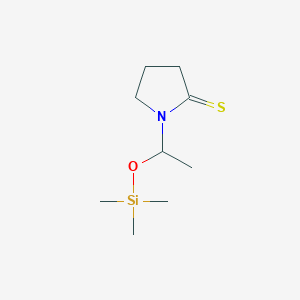 molecular formula C9H19NOSSi B118258 1-(1-Trimethylsilyloxyethyl)pyrrolidine-2-thione CAS No. 157439-40-2
