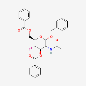 molecular formula C29H28FNO7 B11825932 alpha-D-Glucopyranoside, phenylmethyl 2-(acetylamino)-2,4-dideoxy-4-fluoro-, 3,6-dibenzoate 