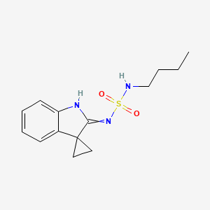 molecular formula C14H19N3O2S B11826013 Butyl({1',2'-dihydrospiro[cyclopropane-1,3'-indol]-2'-ylidene}sulfamoyl)amine 