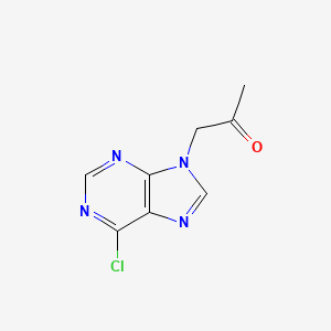 molecular formula C8H7ClN4O B11826073 1-(6-chloro-9H-purin-9-yl)-2-propanone 