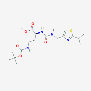 molecular formula C19H32N4O5S B11826139 Methyl (S)-4-((tert-butoxycarbonyl)amino)-2-(3-((2-isopropylthiazol-4-yl)methyl)-3-methylureido)butanoate 