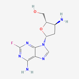 molecular formula C10H13FN6O2 B11826213 3'-Amino-2',3'-dideoxy-2-fluoroadenosine 