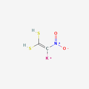 molecular formula C2H2KNO2S2 B11826277 Potassium;2-nitroethene-1,1-dithiol 