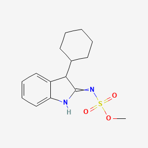 molecular formula C15H20N2O3S B11826383 methyl N-(3-cyclohexyl-2,3-dihydro-1H-indol-2-ylidene)sulfamate 