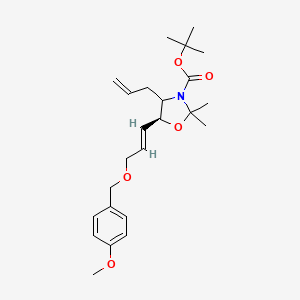 molecular formula C24H35NO5 B11826602 tert-butyl (5S)-4-allyl-5-((E)-3-((4-methoxybenzyl)oxy)prop-1-en-1-yl)-2,2-dimethyloxazolidine-3-carboxylate 