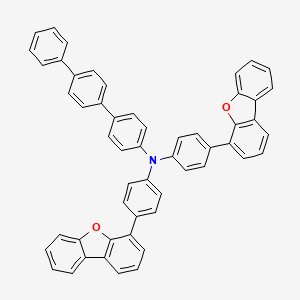 molecular formula C54H35NO2 B11826618 N,N-bis(4-dibenzofuran-4-ylphenyl)-4-(4-phenylphenyl)aniline 