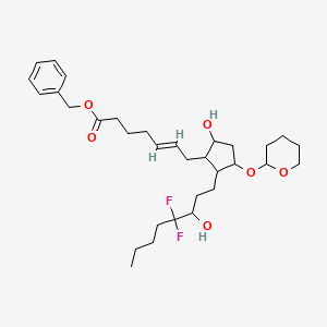 molecular formula C32H48F2O6 B11826686 Benzyl 7-[2-(4,4-difluoro-3-hydroxyoctyl)-5-hydroxy-3-(oxan-2-yloxy)cyclopentyl]hept-5-enoate 