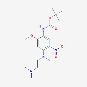 molecular formula C17H28N4O5 B11826693 Tert-butyl (4-((2-(dimethylamino)ethyl)(methyl)amino)-2-methoxy-5-nitrophenyl)carbamate 