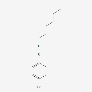 molecular formula C14H17Br B11826730 1-Hexyl-2-(4-bromophenyl)acetylene 