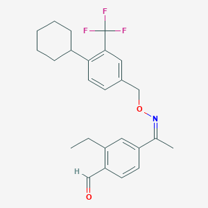 molecular formula C25H28F3NO2 B11826755 Benzaldehyde, 4-[(1E)-1-[[[4-cyclohexyl-3-(trifluoromethyl)phenyl]methoxy]imino]ethyl]-2-ethyl- 