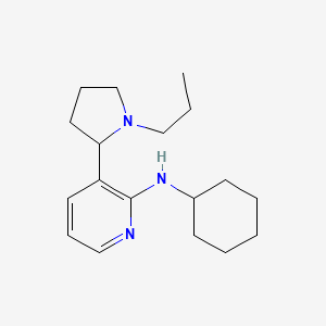 molecular formula C18H29N3 B11826782 N-Cyclohexyl-3-(1-propylpyrrolidin-2-yl)pyridin-2-amine 