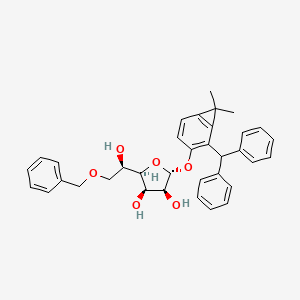 molecular formula C35H36O6 B11826873 Benzyl 2,3-O-isopropylidene-6-trityl-a-D-mannofuranose 