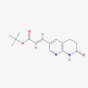 molecular formula C15H18N2O3 B11826879 tert-butyl (E)-3-(7-oxo-5,6,7,8-tetrahydro-1,8-naphthyridin-3-yl)acrylate 