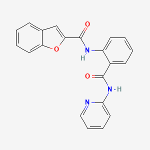 molecular formula C21H15N3O3 B1182703 N-[2-(pyridin-2-ylcarbamoyl)phenyl]-1-benzofuran-2-carboxamide 