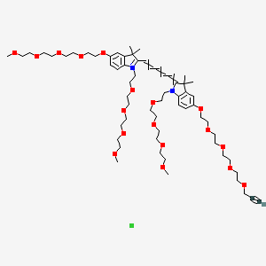 N-(m-PEG4)-N'-(m-PEG4)-O-(m-PEG4)-O'-(propargyl-PEG4)-Cy5