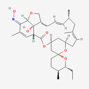 molecular formula C32H45NO7 B11827145 (1R,4S,5'S,6R,6'R,8R,10E,13R,14E,16E,20R,21E,24S)-6'-ethyl-24-hydroxy-21-hydroxyimino-5',11,13,22-tetramethylspiro[3,7,19-trioxatetracyclo[15.6.1.14,8.020,24]pentacosa-10,14,16,22-tetraene-6,2'-oxane]-2-one 