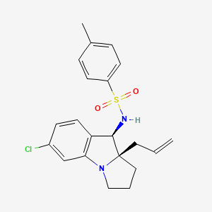 molecular formula C21H23ClN2O2S B11827168 N-[(9R,9aR)-6-chloro-9a-(prop-2-en-1-yl)-1H,2H,3H,9H,9aH-benzo[b]pyrrolizin-9-yl]-4-methylbenzene-1-sulfonamide 