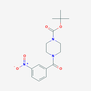 molecular formula C16H21N3O5 B11827175 tert-Butyl 4-(3-nitrobenzoyl)tetrahydro-1(2H)-pyrazinecarboxylate 
