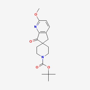 molecular formula C18H24N2O4 B11827239 tert-Butyl 2-methoxy-7-oxo-5,7-dihydrospiro[cyclopenta[b]pyridine-6,4'-piperidine]-1'-carboxylate 