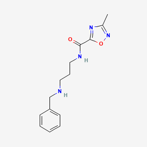 molecular formula C14H18N4O2 B1182725 N-[3-(benzylamino)propyl]-3-methyl-1,2,4-oxadiazole-5-carboxamide 