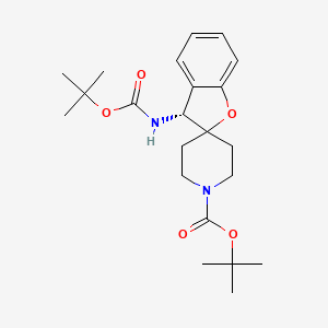 molecular formula C22H32N2O5 B11827251 Tert-butyl (3R)-3-(tert-butoxycarbonylamino)spiro[3H-benzofuran-2,4'-piperidine]-1'-carboxylate 