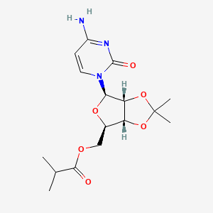 molecular formula C16H23N3O6 B11827258 2',3'-O-(1-Methylethylidene)cytidine 5'-(2-Methylpropanoate) 