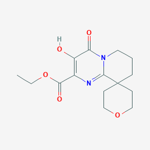 molecular formula C15H20N2O5 B11827279 Ethyl 3'-hydroxy-4'-oxo-2,3,4',5,6,6',7',8'-octahydrospiro[pyran-4,9'-pyrido[1,2-a]pyrimidine]-2'-carboxylate 